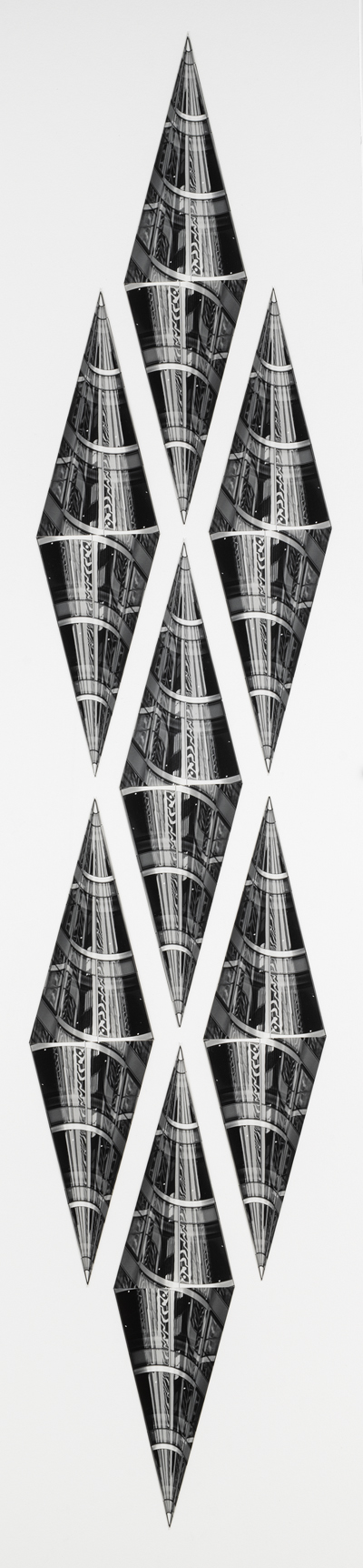photo collage, Harlequin Voices, by Adrienne Moumin.